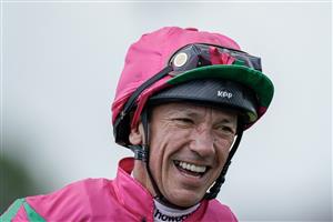 EPSOM, ENGLAND - JUNE 03: Frankie Dettori poses on Derby Day at Epsom Racecourse on June 03, 2023 in Epsom, England. (Photo by Alan Crowhurst/Getty Images)