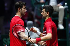 Novak Djokovic Karen Khachanov hands