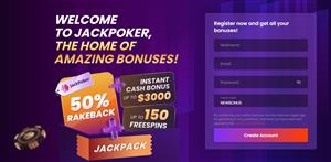 Jack Poker Promo Code NEWBONUS - Get up to $3000 instant cash bonus