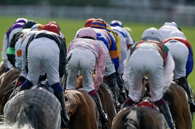 ASCOT, ENGLAND - JUNE 20: A general view of action during The Ascot Stakes on day one during Royal Ascot 2023 at Ascot Racecourse on June 20, 2023 in Ascot, England. (Photo by Alan Crowhurst/Getty Images for Ascot Racecourse)