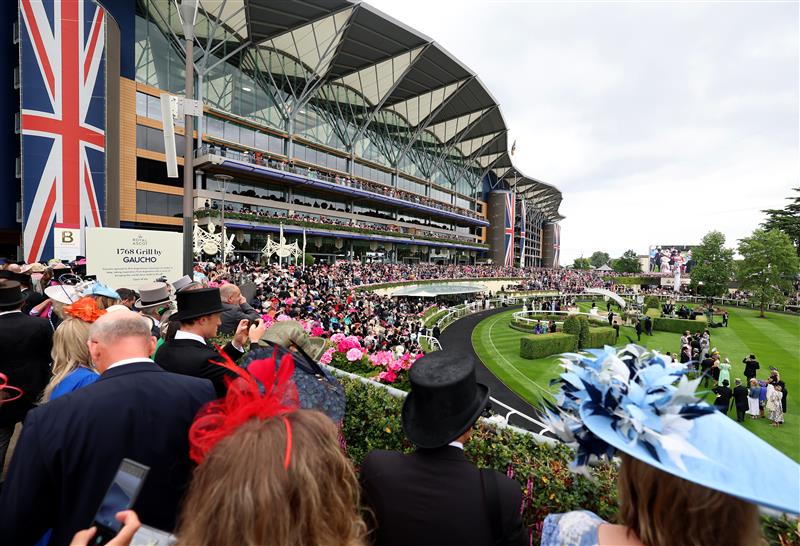 ASCOT, ENGLAND - JUNE 20: Spectators are seen on day one during Royal Ascot 2023 at Ascot Racecourse on June 20, 2023 in Ascot, England. (Photo by Tom Dulat/Getty Images for Ascot Racecourse)