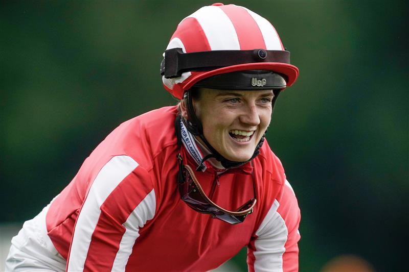 ASCOT, ENGLAND - JUNE 20: Hollie Doyle celebrates victory after riding Bradsell to win The King's Stand Stakes on day one during Royal Ascot 2023 at Ascot Racecourse on June 20, 2023 in Ascot, England. (Photo by Alan Crowhurst/Getty Images for Ascot Racecourse)