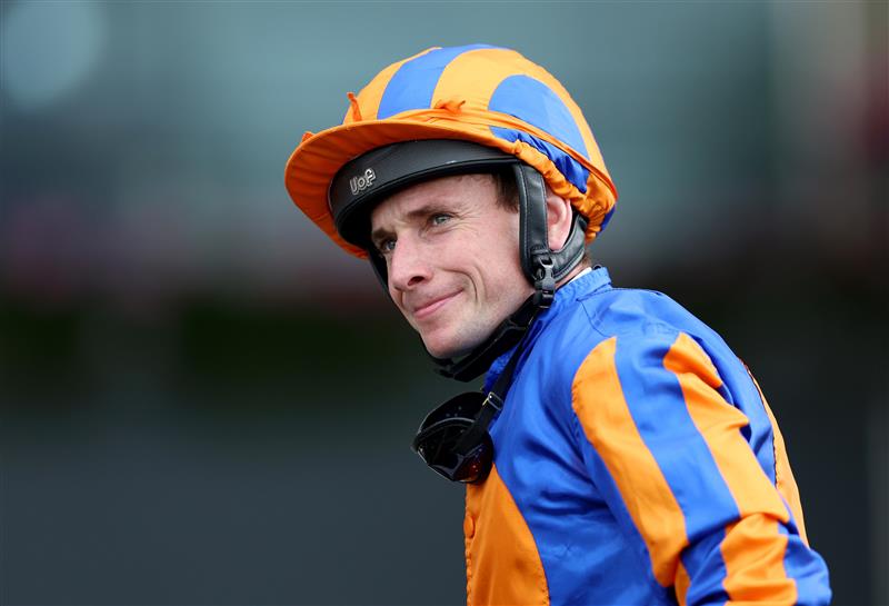 ASCOT, ENGLAND - JUNE 20: Ryan Moore riding Paddington smiles after winning St James's Palace Stakes on day one during Royal Ascot 2023 at Ascot Racecourse on June 20, 2023 in Ascot, England. (Photo by Tom Dulat/Getty Images for Ascot Racecourse)