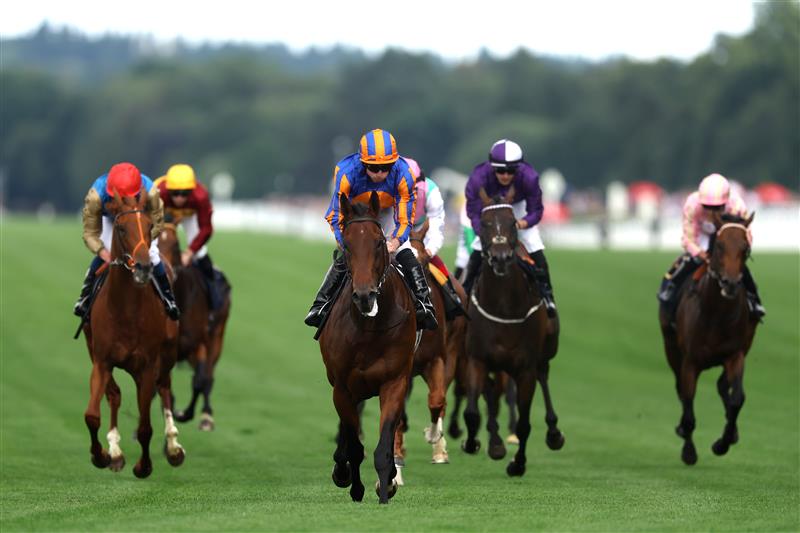 ASCOT, ENGLAND - JUNE 20: Ryan Moore riding Paddington win St James's Palace Stakes on day one of Royal Ascot 2023 at Ascot Racecourse on June 20, 2023 in Ascot, England. (Photo by Alex Pantling/Getty Images)