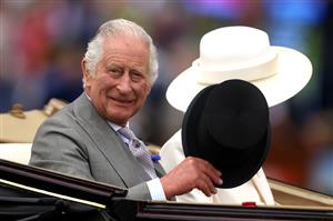 ASCOT, ENGLAND - JUNE 20: King Charles III arrives in The Royal Procession prior to Royal Ascot 2023 at Ascot Racecourse on June 20, 2023 in Ascot, England. (Photo by Alex Pantling/Getty Images)