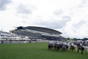 ASCOT, ENGLAND - JUNE 20: A general view as runners turn into the straight during The Ascot Stakes on day one during Royal Ascot 2023 at Ascot Racecourse on June 20, 2023 in Ascot, England. (Photo by Alan Crowhurst/Getty Images for Ascot Racecourse)