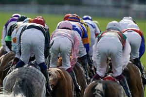 ASCOT, ENGLAND - JUNE 20: A general view of action during The Ascot Stakes on day one during Royal Ascot 2023 at Ascot Racecourse on June 20, 2023 in Ascot, England. (Photo by Alan Crowhurst/Getty Images for Ascot Racecourse)