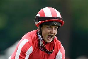 ASCOT, ENGLAND - JUNE 20: Hollie Doyle celebrates victory after riding Bradsell to win The King's Stand Stakes on day one during Royal Ascot 2023 at Ascot Racecourse on June 20, 2023 in Ascot, England. (Photo by Alan Crowhurst/Getty Images for Ascot Racecourse)