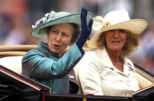 ASCOT, ENGLAND - JUNE 20: Anne, Princess Royal and Mrs. Simon Elliot arrive in The Royal Procession prior to Royal Ascot 2023 at Ascot Racecourse on June 20, 2023 in Ascot, England. (Photo by Alex Pantling/Getty Images)
