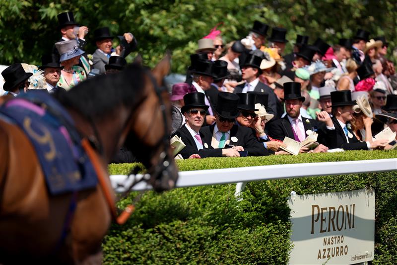 ASCOT, ENGLAND - JUNE 21: Spectators on day two during Royal Ascot 2023 at Ascot Racecourse on June 21, 2023 in Ascot, England. (Photo by Tom Dulat/Getty Images for Ascot Racecourse)