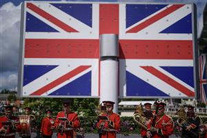 ASCOT, ENGLAND - JUNE 21: The band plays on on day two during Royal Ascot 2023 at Ascot Racecourse on June 21, 2023 in Ascot, England. (Photo by Alan Crowhurst/Getty Images for Ascot Racecourse)