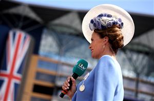 ASCOT, ENGLAND - JUNE 21: An ITV Racing presenter at work during day two of Royal Ascot 2023 at Ascot Racecourse on June 21, 2023 in Ascot, England. (Photo by Alex Pantling/Getty Images)
