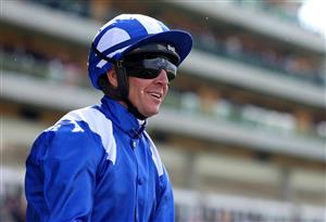 ASCOT, ENGLAND - JUNE 21: Jim Crowley riding Mostahdaf (blue/white) win The Prince Of Wales's Stakes on day two during Royal Ascot 2023 at Ascot Racecourse on June 21, 2023 in Ascot, England. (Photo by Tom Dulat/Getty Images for Ascot Racecourse)