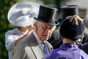 ASCOT, ENGLAND - JUNE 21: King Charles III in the parade ring on day two during Royal Ascot 2023 at Ascot Racecourse on June 21, 2023 in Ascot, England. (Photo by Alan Crowhurst/Getty Images for Ascot Racecourse)