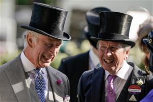 ASCOT, ENGLAND - JUNE 21: King Charles III in the parade ring on day two during Royal Ascot 2023 at Ascot Racecourse on June 21, 2023 in Ascot, England. (Photo by Alan Crowhurst/Getty Images for Ascot Racecourse)