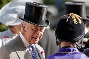 ASCOT, ENGLAND - JUNE 21: King Charles III in the parade ring on day two during Royal Ascot 2023 at Ascot Racecourse on June 21, 2023 in Ascot, England. (Photo by Alan Crowhurst/Getty Images for Ascot Racecourse)