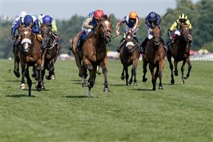 ASCOT, ENGLAND - JUNE 22: Frankie Dettori riding Courage Mon Ami (red cap) win The Gold Cup on day three during Royal Ascot 2023 at Ascot Racecourse on June 22, 2023 in Ascot, England. (Photo by Alan Crowhurst/Getty Images for Ascot Racecourse)
