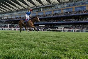 ASCOT, ENGLAND - JUNE 22: Frankie Dettori celebrates as he rides Courage Mon Ami to victory In The Gold Cup on day three during Royal Ascot 2023 at Ascot Racecourse on June 22, 2023 in Ascot, England. (Photo by Alan Crowhurst/Getty Images for Ascot Racecourse)