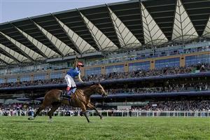 ASCOT, ENGLAND - JUNE 22: Frankie Dettori celebrates as he rides Courage Mon Ami to victory In The Gold Cup on day three during Royal Ascot 2023 at Ascot Racecourse on June 22, 2023 in Ascot, England. (Photo by Alan Crowhurst/Getty Images for Ascot Racecourse)
