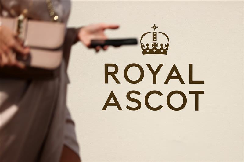 ASCOT, ENGLAND - JUNE 23: Signage as racegoers arrive during day four of Royal Ascot 2023 at Ascot Racecourse on June 23, 2023 in Ascot, England. (Photo by Alex Pantling/Getty Images)