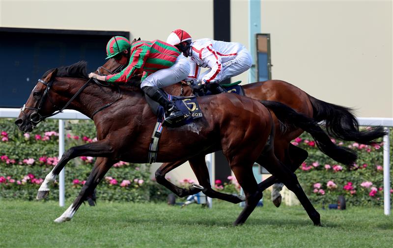 ASCOT, ENGLAND - JUNE 23: Ryan Moore riding Okita Soushi wins The Duke of Edinburgh Stakes on day four during Royal Ascot 2023 at Ascot Racecourse on June 23, 2023 in Ascot, England. (Photo by Tom Dulat/Getty Images for Ascot Racecourse)