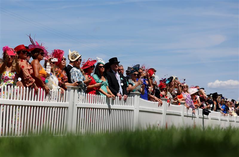 ASCOT, ENGLAND - JUNE 23: Spectators are seen on day four during Royal Ascot 2023 at Ascot Racecourse on June 23, 2023 in Ascot, England. (Photo by Tom Dulat/Getty Images for Ascot Racecourse)