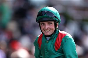 ASCOT, ENGLAND - JUNE 23: Chris Hayes celebrates riding Tahiyra to victory in tThe Coronation Stakes during day four of Royal Ascot 2023 at Ascot Racecourse on June 23, 2023 in Ascot, England. (Photo by Alex Pantling/Getty Images)