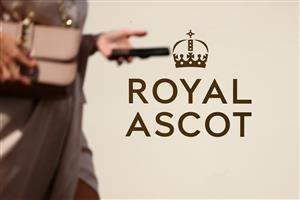 ASCOT, ENGLAND - JUNE 23: Signage as racegoers arrive during day four of Royal Ascot 2023 at Ascot Racecourse on June 23, 2023 in Ascot, England. (Photo by Alex Pantling/Getty Images)