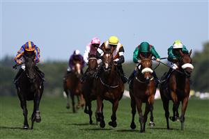 ASCOT, ENGLAND - JUNE 23: Tahiyra ridden by Chris Hayes on the way to victory in The Coronations Stakes during day four of Royal Ascot 2023 at Ascot Racecourse on June 23, 2023 in Ascot, England. (Photo by Alex Pantling/Getty Images)