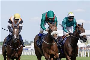 ASCOT, ENGLAND - JUNE 23: Chris Hayes riding Tahiyra (green cap) win The Coronation Stakes on day four during Royal Ascot 2023 at Ascot Racecourse on June 23, 2023 in Ascot, England. (Photo by Alan Crowhurst/Getty Images for Ascot Racecourse)