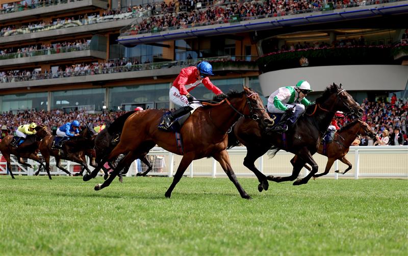 ASCOT, ENGLAND - JUNE 24: Jamie Spencer riding Khaadem win The Queen Elizabeth II Jubilee Stakes on day five during Royal Ascot 2023 at Ascot Racecourse on June 24, 2023 in Ascot, England. (Photo by Tom Dulat/Getty Images for Ascot Racecourse)