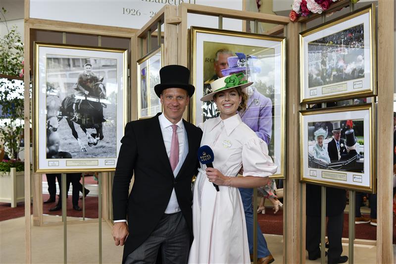 ASCOT, ENGLAND - JUNE 24: Chris Jackson and Rosie Tapner attend day five of Royal Ascot 2023 at Ascot Racecourse on June 24, 2023 in Ascot, England. (Photo by Kirstin Sinclair/Getty Images for Royal Ascot)