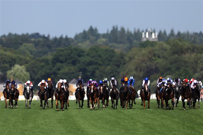 ASCOT, ENGLAND - JUNE 24: Runners and riders in The Wokingham Stakes during day five of Royal Ascot 2023 at Ascot Racecourse on June 24, 2023 in Ascot, England. (Photo by Alex Pantling/Getty Images)