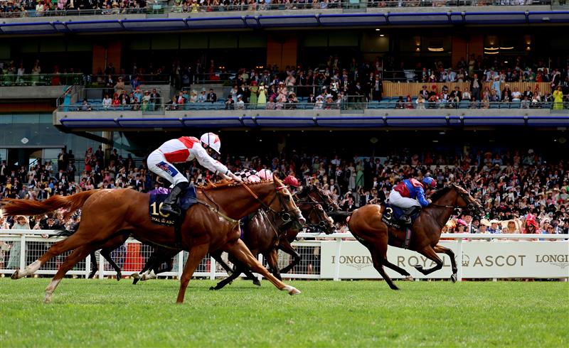 ASCOT, ENGLAND - JUNE 24: Wayne Lordan riding Age Of Kings win The Jersey Stakes on day five during Royal Ascot 2023 at Ascot Racecourse on June 24, 2023 in Ascot, England. (Photo by Tom Dulat/Getty Images for Ascot Racecourse)