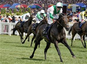 ASCOT, ENGLAND - JUNE 24: Jamie Spencer riding Khaadem win The Queen Elizabeth II Jubilee Stakes on day five during Royal Ascot 2023 at Ascot Racecourse on June 24, 2023 in Ascot, England. (Photo by Alan Crowhurst/Getty Images for Ascot Racecourse)