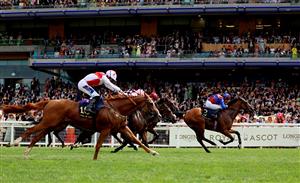 ASCOT, ENGLAND - JUNE 24: Wayne Lordan riding Age Of Kings win The Jersey Stakes on day five during Royal Ascot 2023 at Ascot Racecourse on June 24, 2023 in Ascot, England. (Photo by Tom Dulat/Getty Images for Ascot Racecourse)