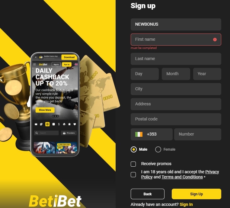 BetiBet Promo Code NEWBONUS
