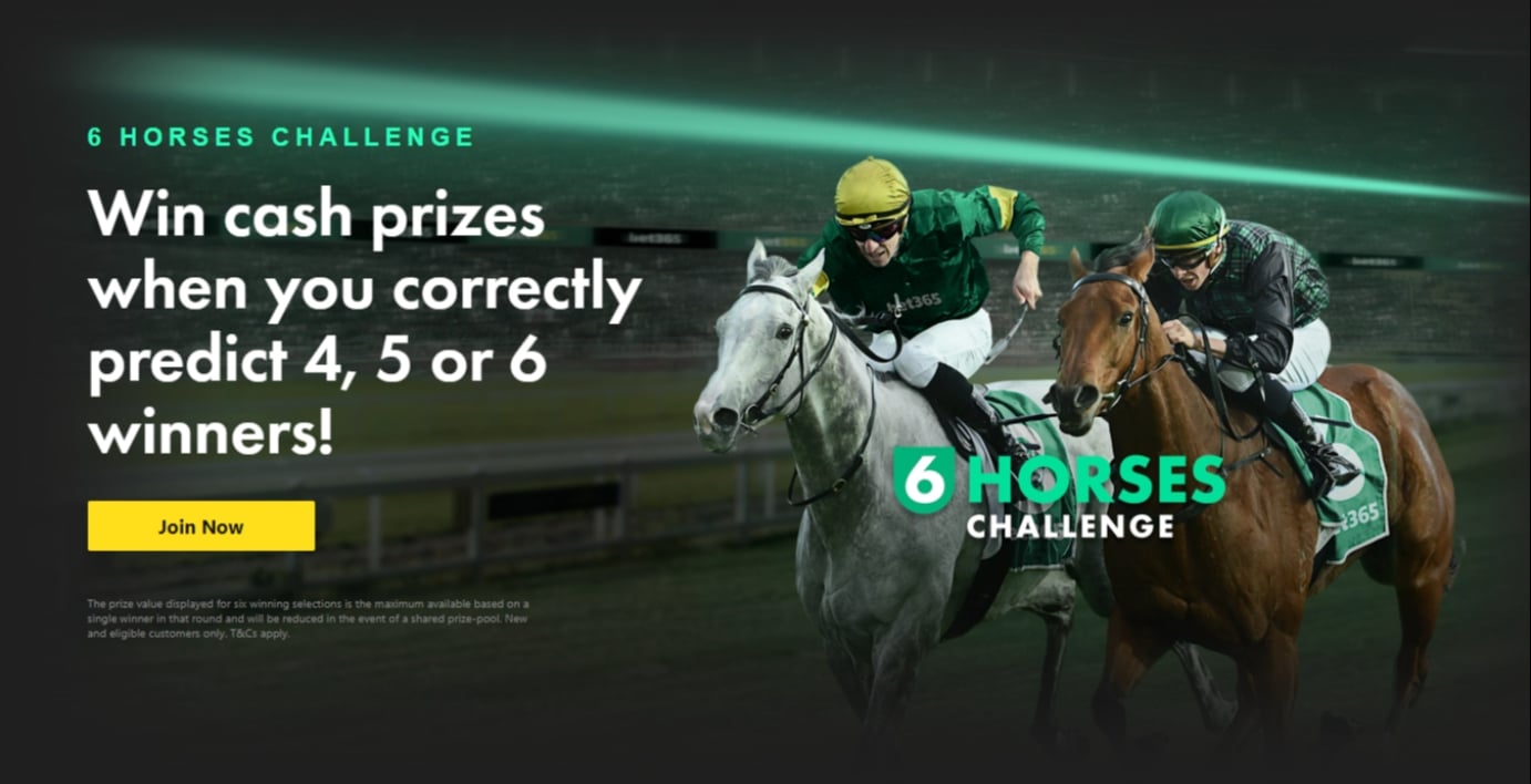 bet365 6 Horses Challenge: Free-to-play game offers cash prizes