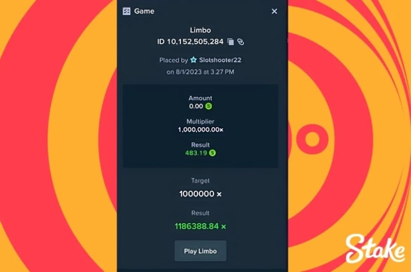 How To Win Money On Stake Us 1,000,000x Limbo Win at Stake.us for Slotshooter22