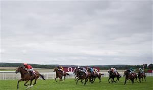 CHICHESTER, ENGLAND - AUGUST 04: Jason Hart riding Highfield Princess win The King George Qatar Stakes at Goodwood Racecourse on August 04, 2023 in Chichester, England. (Photo by Alan Crowhurst/Getty Images)