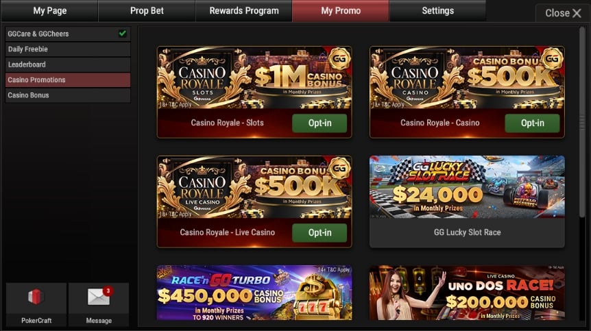 GGPoker casino promotions