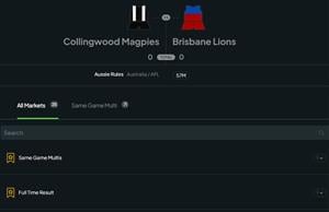 Collingwood vs Brisbane Lions - Triple Chance First Goalkicker Payout