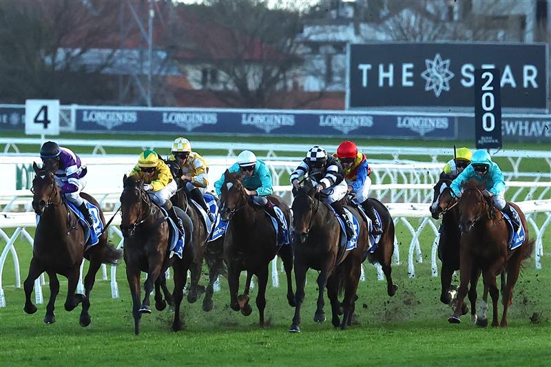 SYDNEY, AUSTRALIA - AUGUST 19: Adam Hyeronimous riding Autumn Ballet wins Race 9 Darley Silver Shadow Stakes  during "Winx Stakes Day" - Sydney Racing at Royal Randwick Racecourse on August 19, 2023 in Sydney, Australia. (Photo by Jeremy Ng/Getty Images)