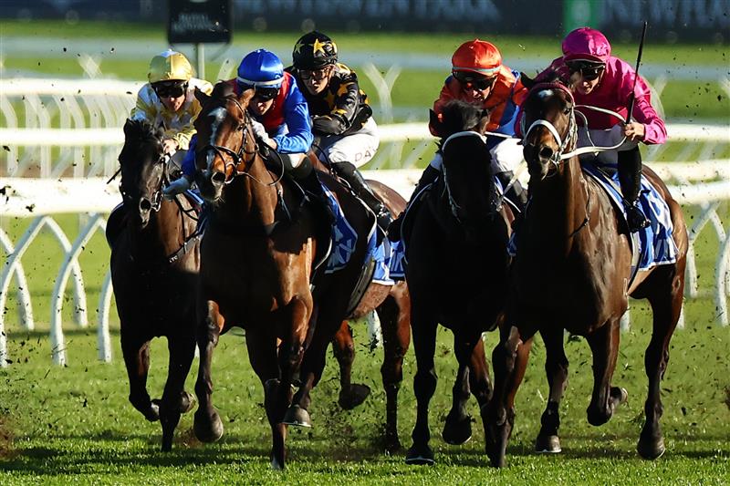 SYDNEY, AUSTRALIA - AUGUST 19:  James Mcdonald riding Fangirl  wins Race 8 Winx Stakes  during "Winx Stakes Day" - Sydney Racing at Royal Randwick Racecourse on August 19, 2023 in Sydney, Australia. (Photo by Jeremy Ng/Getty Images)