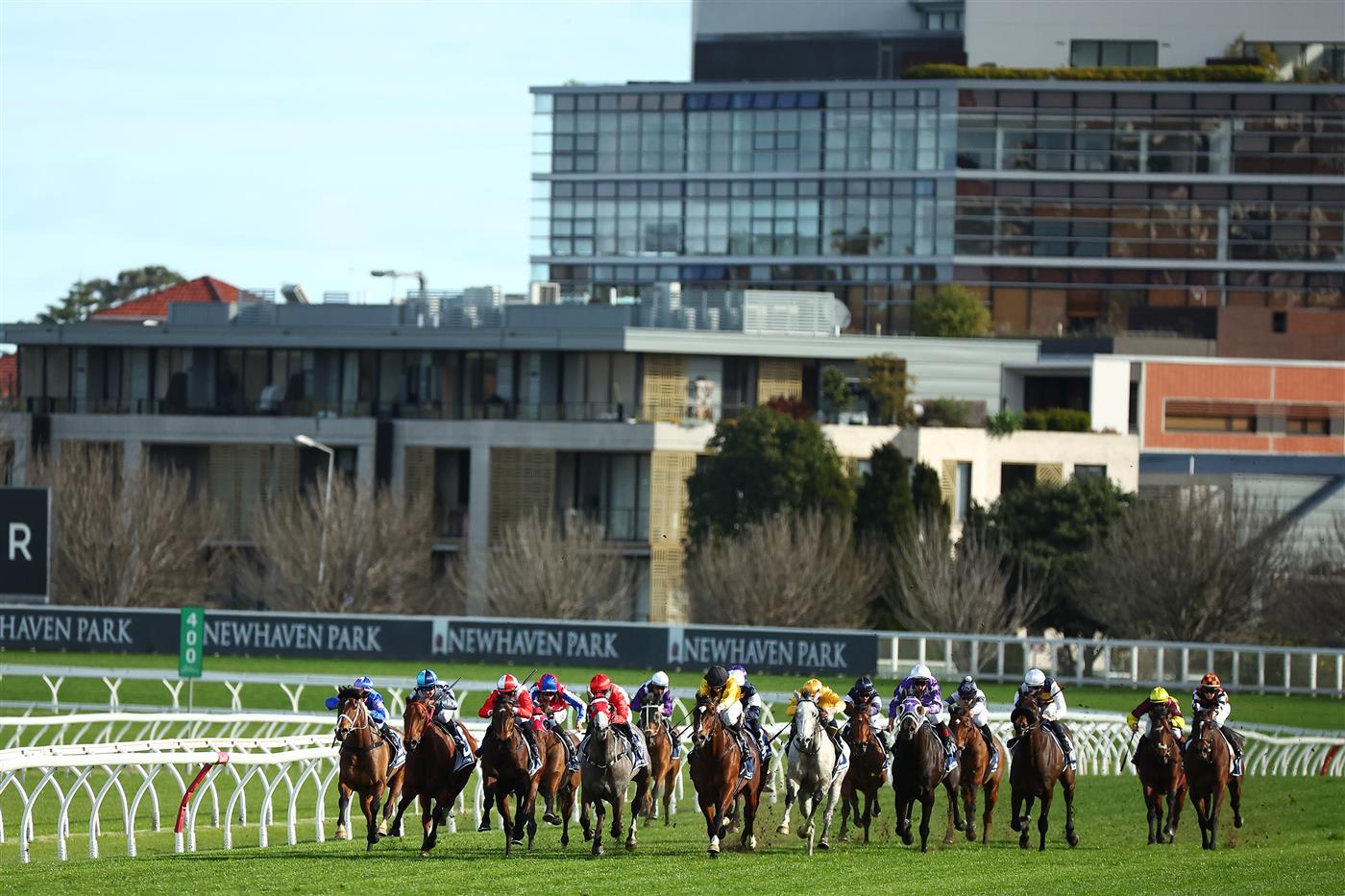 SYDNEY, AUSTRALIA - AUGUST 19: Jason Collett riding Hosier 
 wins Race 6 James Squires Premier’s Cup during "Winx Stakes Day" - Sydney Racing at Royal Randwick Racecourse on August 19, 2023 in Sydney, Australia. (Photo by Jeremy Ng/Getty Images)