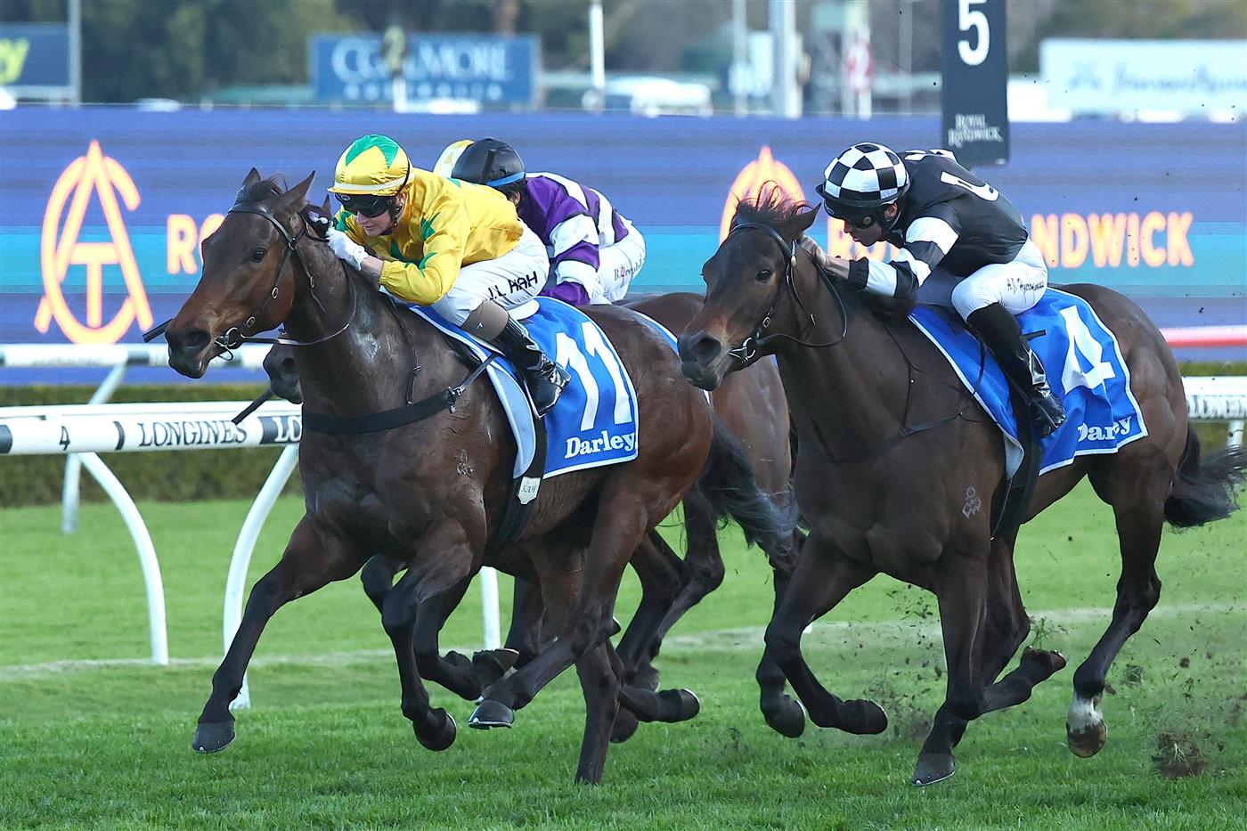 SYDNEY, AUSTRALIA - AUGUST 19: Adam Hyeronimous riding Autumn Ballet wins Race 9 Darley Silver Shadow Stakes  during "Winx Stakes Day" - Sydney Racing at Royal Randwick Racecourse on August 19, 2023 in Sydney, Australia. (Photo by Jeremy Ng/Getty Images)