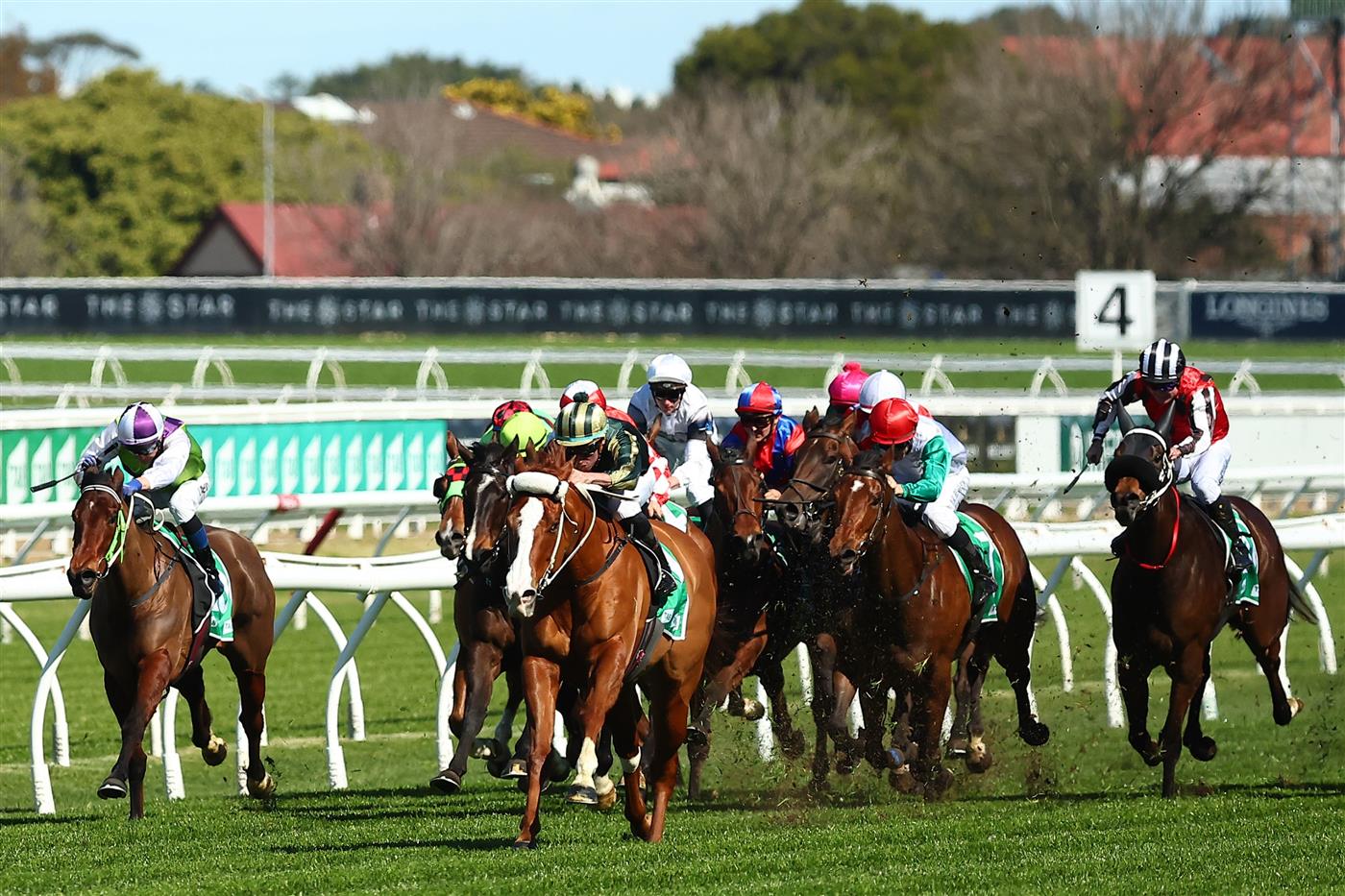 SYDNEY, AUSTRALIA - AUGUST 19: Nash Rawiller riding Derry Grove wins Race 2 TAB Highway Handicap during "Winx Stakes Day" - Sydney Racing at Royal Randwick Racecourse on August 19, 2023 in Sydney, Australia. (Photo by Jeremy Ng/Getty Images)