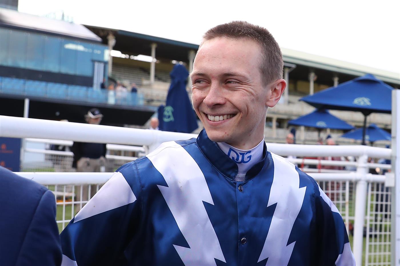 SYDNEY, AUSTRALIA - AUGUST 19:  Dylan Gibbons riding Buenos Noches wins Race 5 Mostyncopper Show County Quality during "Winx Stakes Day" - Sydney Racing at Royal Randwick Racecourse on August 19, 2023 in Sydney, Australia. (Photo by Jeremy Ng/Getty Images)