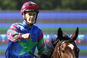 SYDNEY, AUSTRALIA - AUGUST 19: Dylan Gibbons riding Super Bright wins Race 1 Midway during "Winx Stakes Day" - Sydney Racing at Royal Randwick Racecourse on August 19, 2023 in Sydney, Australia. (Photo by Jeremy Ng/Getty Images)