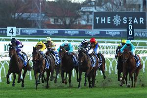 SYDNEY, AUSTRALIA - AUGUST 19: Adam Hyeronimous riding Autumn Ballet wins Race 9 Darley Silver Shadow Stakes  during "Winx Stakes Day" - Sydney Racing at Royal Randwick Racecourse on August 19, 2023 in Sydney, Australia. (Photo by Jeremy Ng/Getty Images)